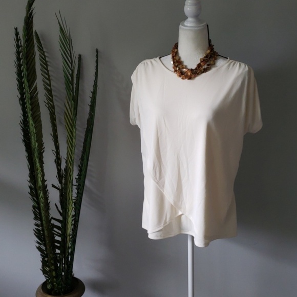  cream color draped maternity blouse NWT